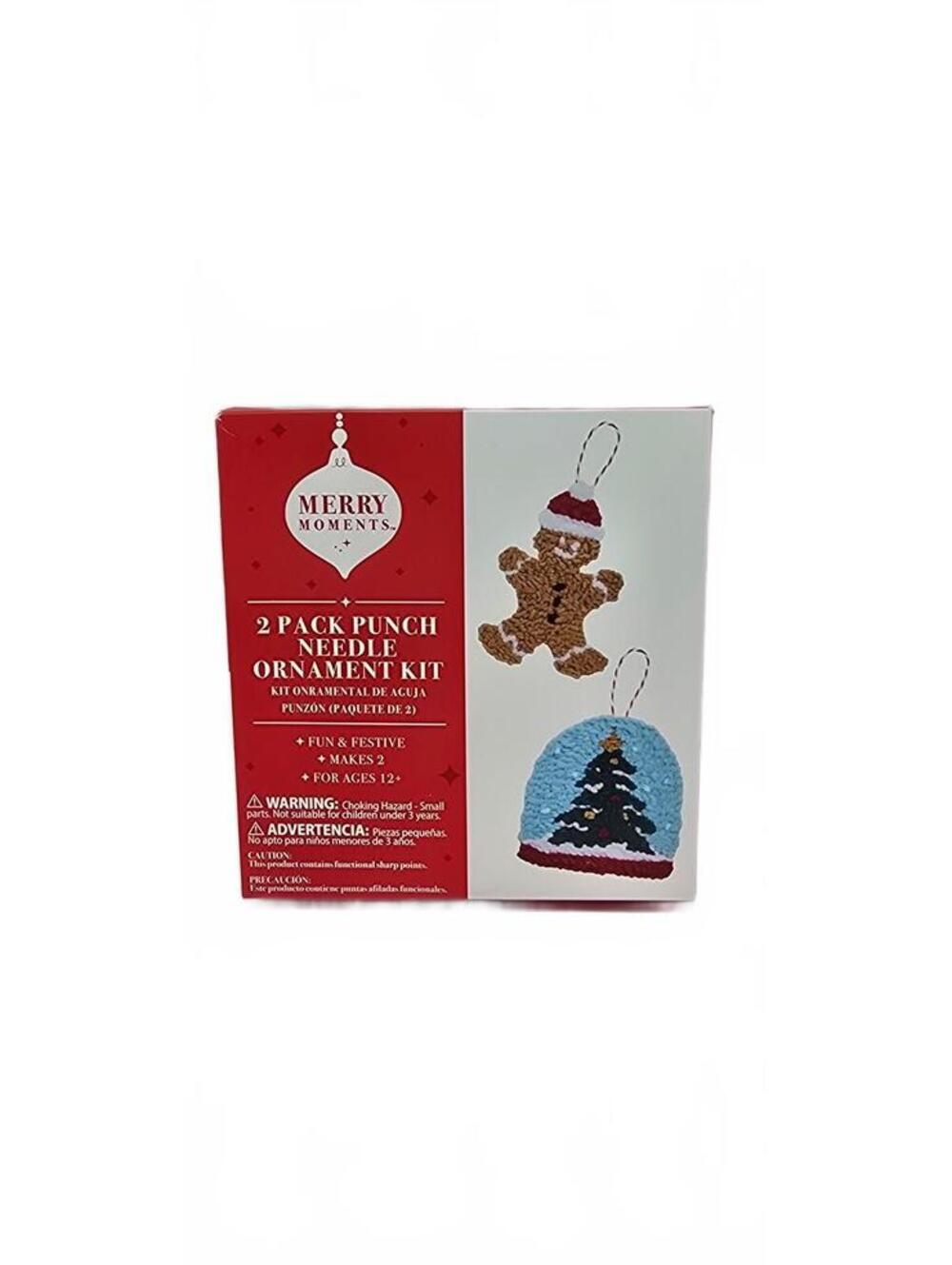 Merry Moments 2 Pack Punch Needle Ornament Kit